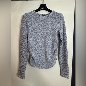 Victoria’s Secret PINK Waffle Knit Long-Sleeve Top in colour Silver Leo